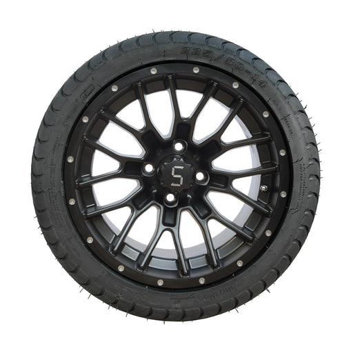 14 Inch Matte Black Golf Cart Rims And Tyre Combo 225/30-14