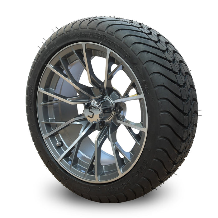 225/30-14 Machined/Gun Metal Tyre and Wheel Combo