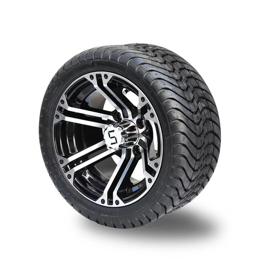 215/35-12 Machined/Gloss Black Tyre and Wheel Combo