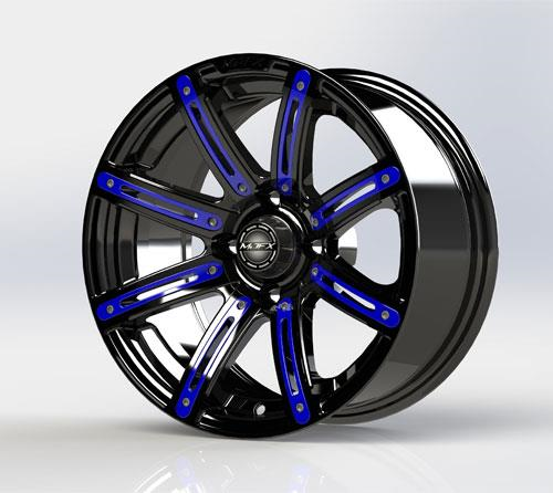 Blue Inserts for Illusion 14x7 Wheel