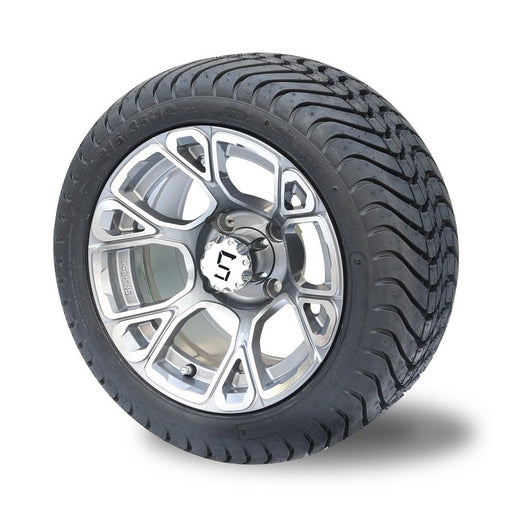 12 Inch Machined/Gunmetal Tire and Wheel Combo 215/35-12