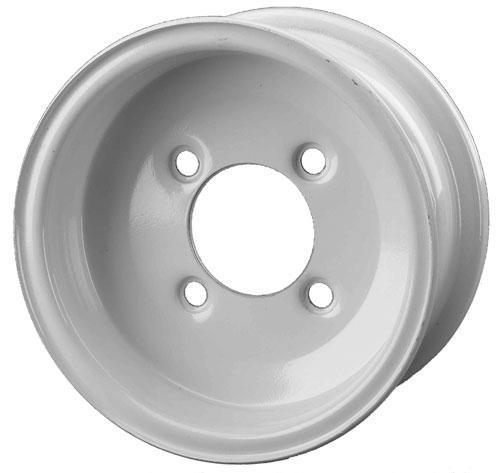 8x3.75 4 on 4 Bolt Pattern with White Steel Wheel Assembly